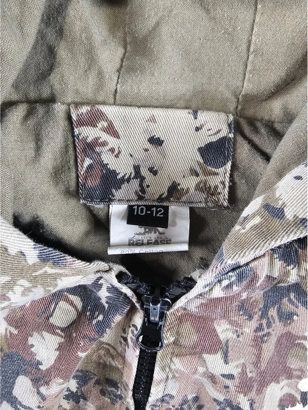 Catch and Release Hunting Apparel Boys Sz 10-12 Zip Up Camo Coat